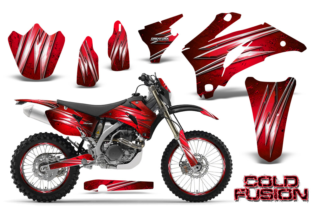 Yamaha WR 250-450 07-10 Graphics Kit Cold Fusion Red NP Rims